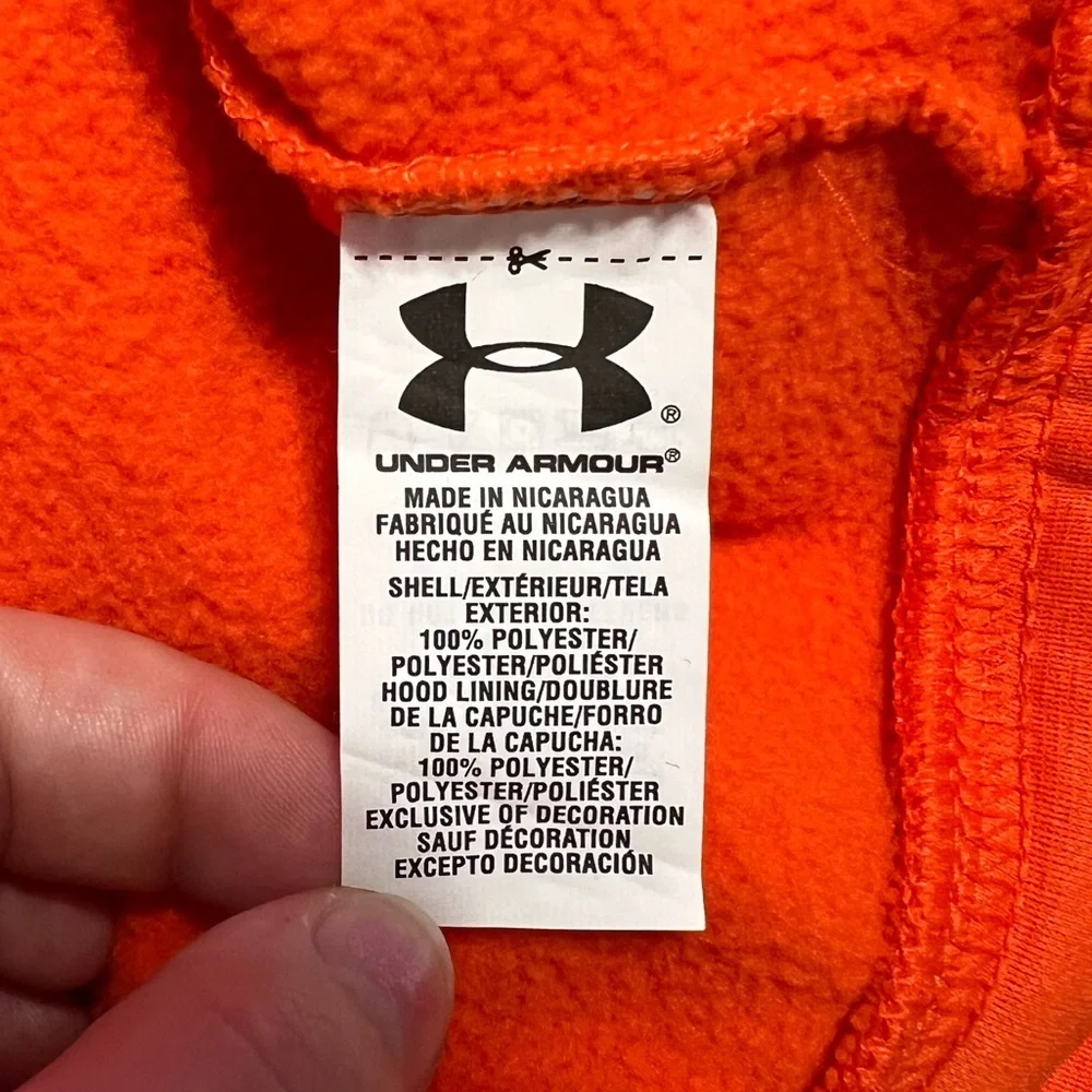 Men’s Under Armour Orange and Blue Pullover Storm Hoodie Size Large